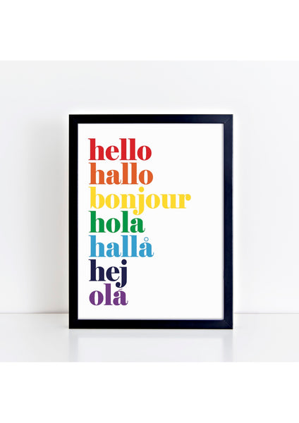 hello hallo Print - rainbow