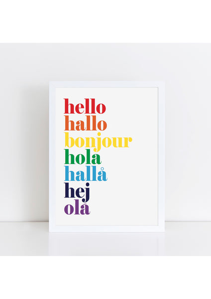 hello hallo Print - rainbow