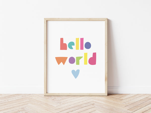 Hello World Print - brights