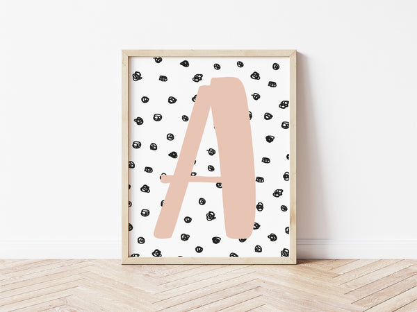 Spotty Background Initial Print - various colours available