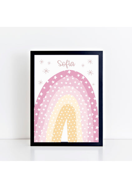 Personalised Rainbow Print - pinks