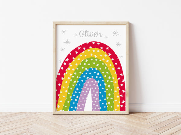 Personalised Rainbow Print - brights