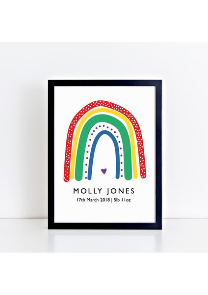 Rainbow Birth Print - brights