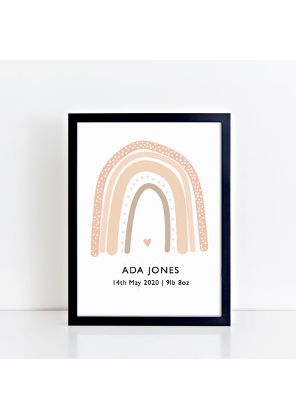 Rainbow Birth Print - neutrals