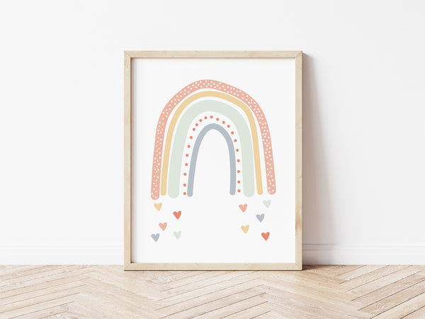 Rainbow Love Print - peaches