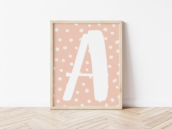 Spotty Initial Print - peach