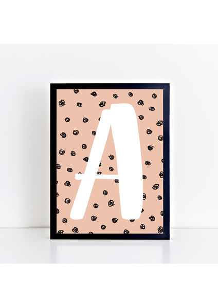 Spotty Initial Print - peach