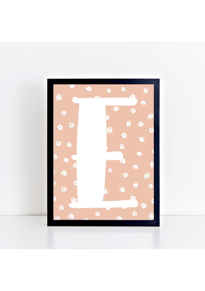 Spotty Initial Print - peach