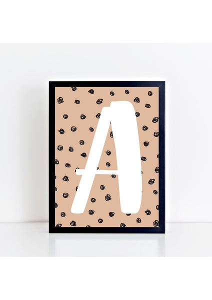 Spotty Initial Print - rattan