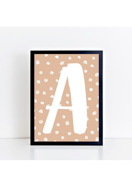 Spotty Initial Print - rattan