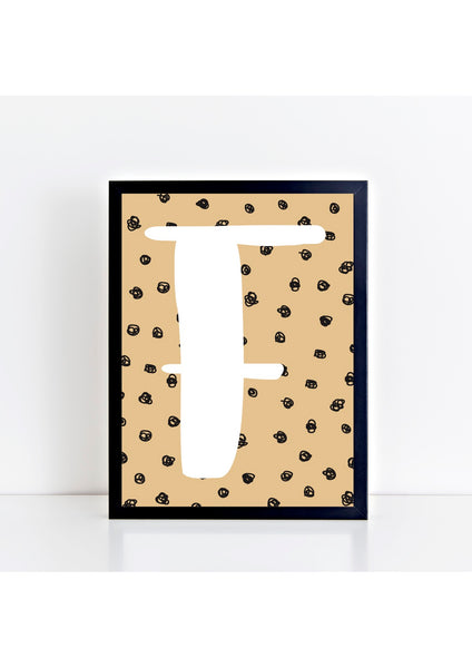 Spotty Initial Print - wicker