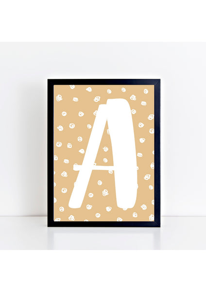 Spotty Initial Print - wicker