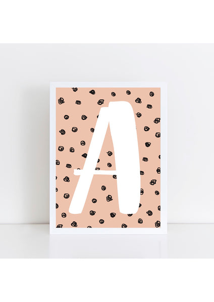 Spotty Initial Print - peach