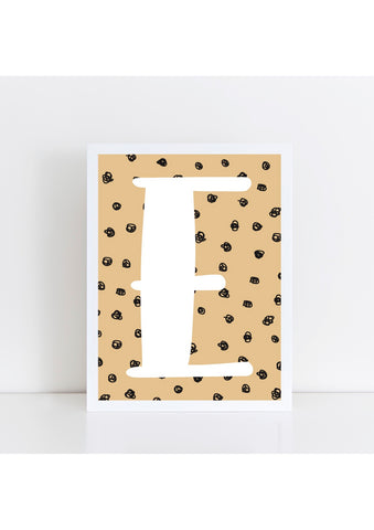 Spotty Initial Print - wicker