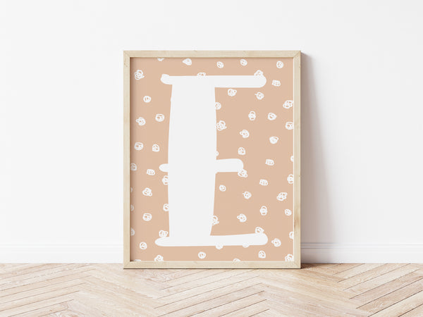 Spotty Initial Print - rattan