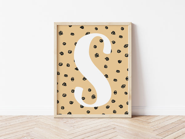 Spotty Initial Print - wicker