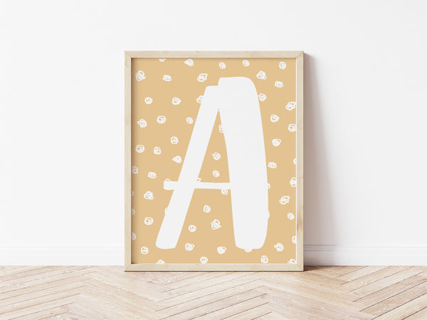 Spotty Initial Print - wicker