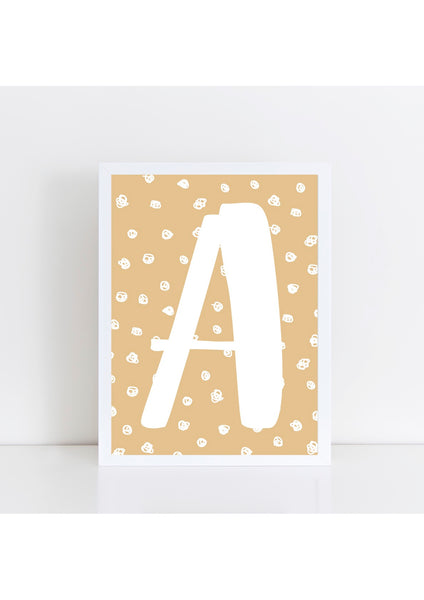 Spotty Initial Print - wicker